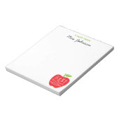 Red Apple Pencil Beste leraar ooit gepersonaliseer Notitieblok (Linkerzijde)
