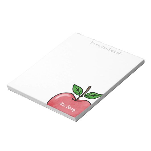 Red Apple Personalized Notitieblokken voor docente (Linkerzijde)