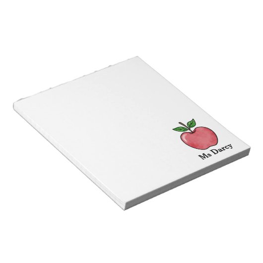 Red Apple Personalized Notitieblokken voor docente (Schuin)