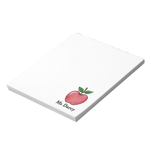 Red Apple Personalized Notitieblokken voor docente (Linkerzijde)