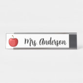 Red Apple Personalized Teacher Name Bord Bureau Naambordje (Voorkant)