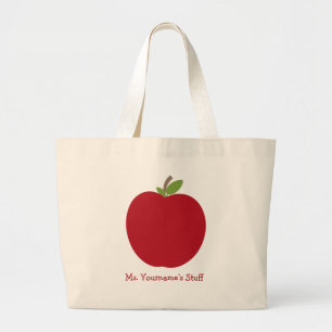 Red Apple persoonlijke leraar Grote Tote Bag
