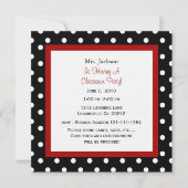 Red Apple & Polka Dots Invitation Kaart (Voorkant)