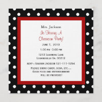 Red Apple & Polka Dots Invitation