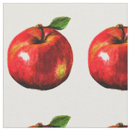 Red Apple Print Fabric Stof