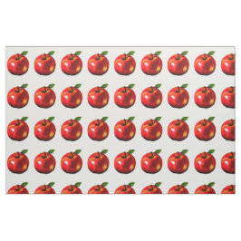Red Apple Print Fabric Stof