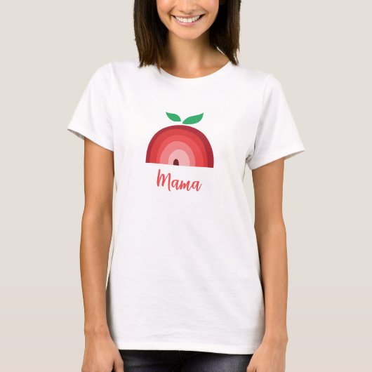 Red Apple Rainbow, mama T-shirt (Voorkant)