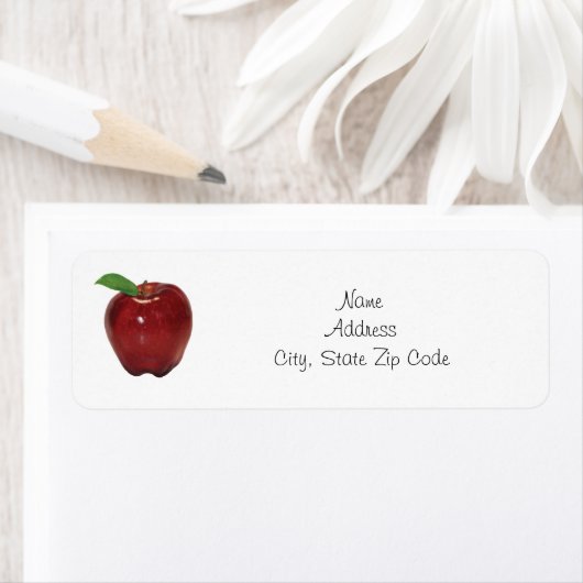 Red Apple Return-adreslabel Etiket (Insitu)