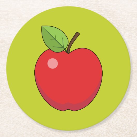 Red Apple Ronde Kartonnen Onderzetter (Voorkant)