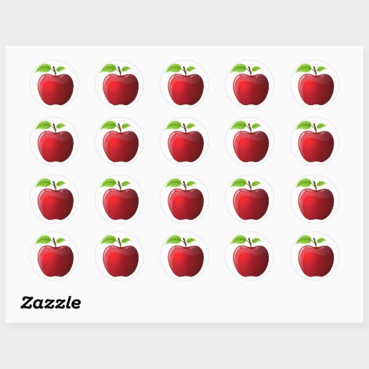 Red Apple Ronde Sticker (Vel)