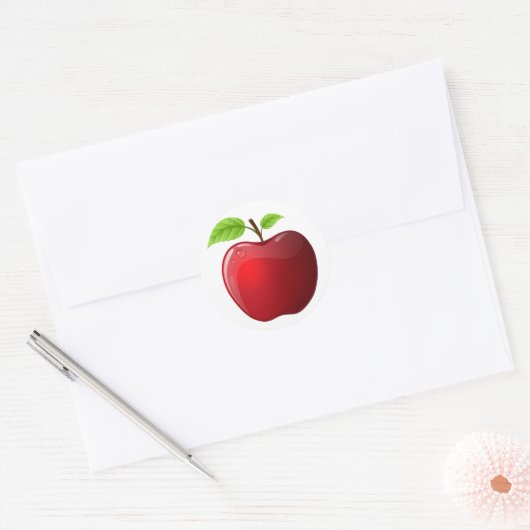 Red Apple Ronde Sticker (Envelop)