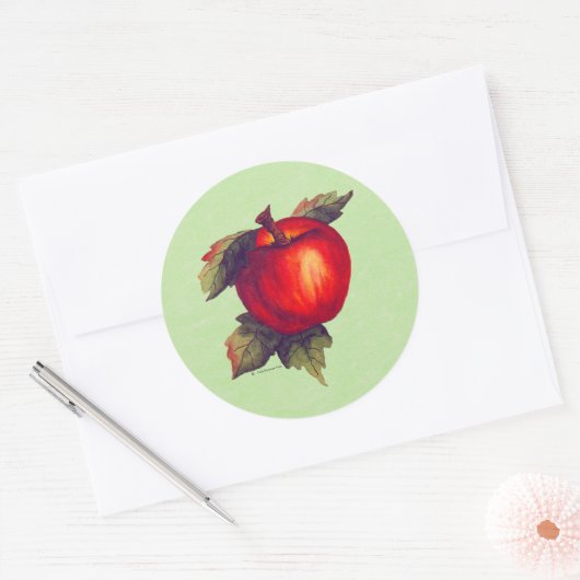 Red Apple Ronde Sticker (Envelop)