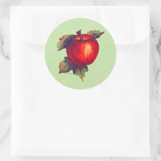 Red Apple Ronde Sticker (Tas)