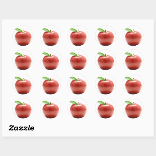 Red Apple Ronde Sticker (Vel)
