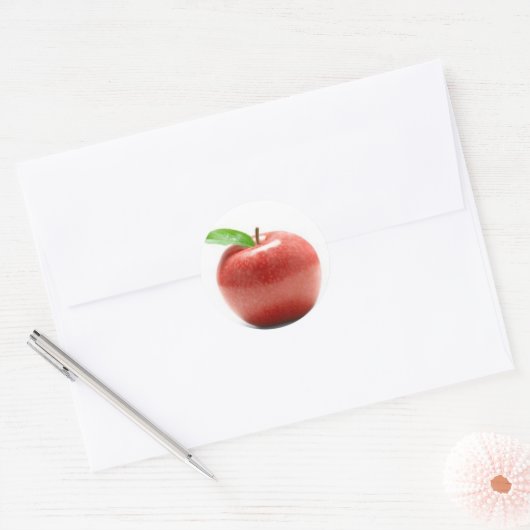 Red Apple Ronde Sticker (Envelop)