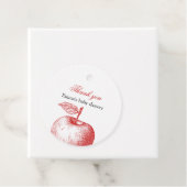 Red Apple Round Favoriet Tag Bedankjes Labels (In situ)