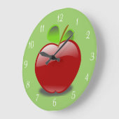 Red Apple Round Wall Clock Grote Klok (Hoek)