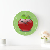 Red Apple Round Wall Clock Grote Klok (Huis)
