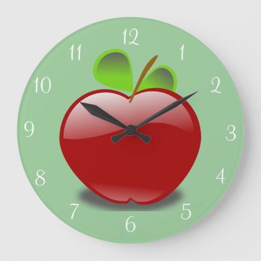 Red Apple Round Wall-kast Grote Klok (Voorkant)