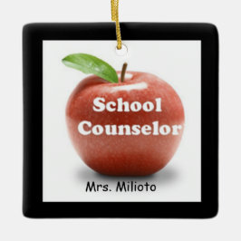 Red Apple School Counselor Kerstornament Keramisch Ornament