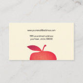 Red Apple School Lerares Eenvoudig Bleek geel Visitekaartje (Achterkant)