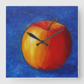 Red Apple - Still Life Painting Vierkante Klok (Voorkant)
