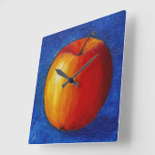 Red Apple - Still Life Painting Vierkante Klok (Hoek)