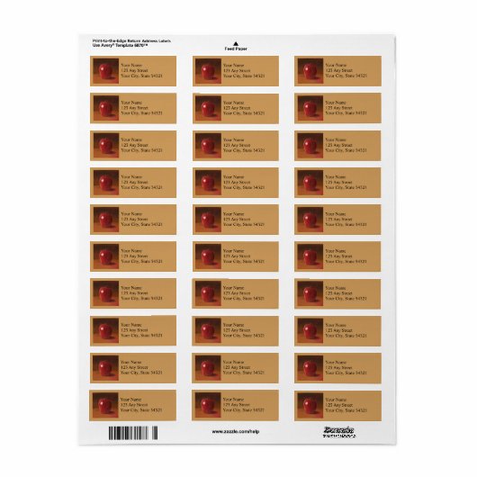 Red Apple Stilleven Retouradreslabels Etiket (Full Sheet)