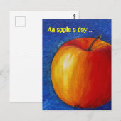 Red Apple - stilleven schilderij Briefkaart (Voorkant / Achterkant)