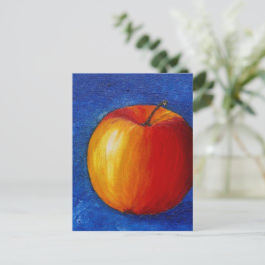 Red Apple - stilleven schilderij Briefkaart (Staand voorkant)