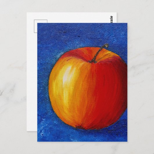 Red Apple - stilleven schilderij Briefkaart (Voorkant / Achterkant)