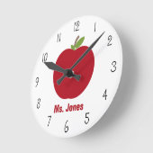 Red Apple Teacher Clock Ronde Klok (Hoek)