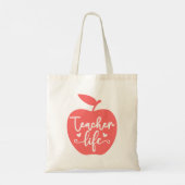 Red Apple Teacher Life Tote Bag (Achterkant)