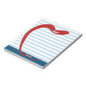 Red Apple Teacher Personalized Blue lines Notitieb Notitieblok (Linkerzijde)