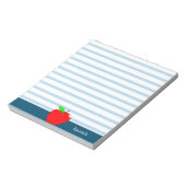 Red Apple Teacher Personalized Blue lines Notitieb Notitieblok (Linkerzijde)