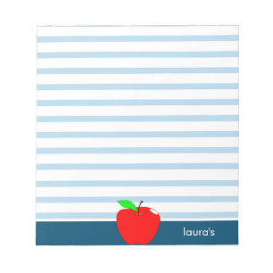 Red Apple Teacher Personalized Blue lines Notitieb Notitieblok
