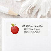 Red Apple Teacher Retouradres Label (Insitu)