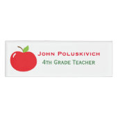 Red Apple Teacher's Custom Name Label Naambadge (Voorkant)