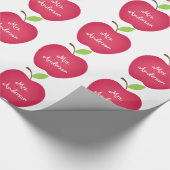 Red Apple Teacher's Gepersonaliseerd Cadeaupapier (Hoek)