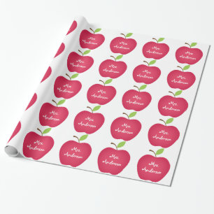 Red Apple Teacher's Gepersonaliseerd Cadeaupapier