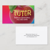 Red Apple Tutor Rood Roze Visitekaartje (Voorkant / Achterkant)