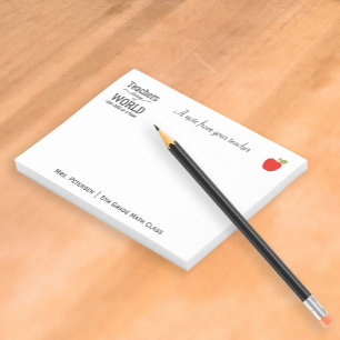Red apple typografie leraar naam waardering post-it® notes