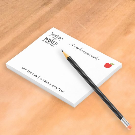 Red apple typografie leraar naam waardering post-it® notes