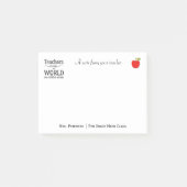 Red apple typografie leraar naam waardering post-it® notes (Voorkant)