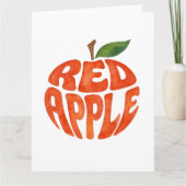Red Apple Typography Art, Apple Bedankkaart (Voorkant)