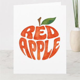 Red Apple Typography Art, Apple Bedankkaart
