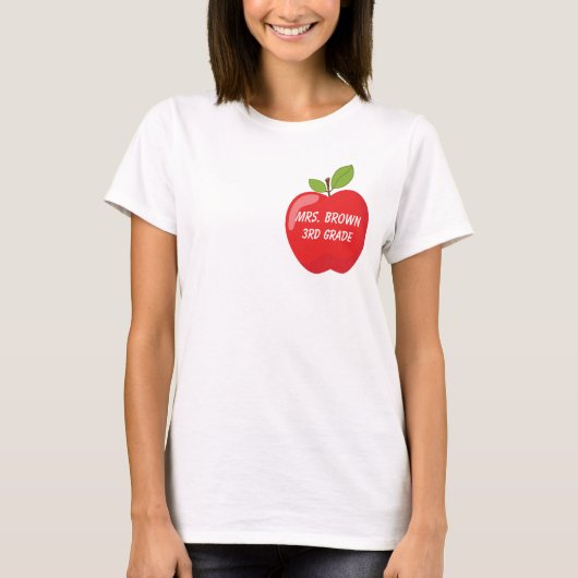Red Apple voor je leraar T-shirt (Voorkant)