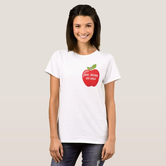 Red Apple voor je leraar T-shirt (Voorkant volledig)
