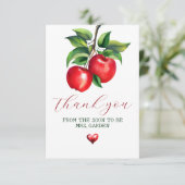 Red Apple Vrijgezellenfeest Bedankkaart (Staand voorkant)