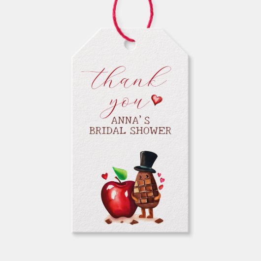 Red Apple vrijgezellenfeest dank u label Cadeaulabel (Voorkant)